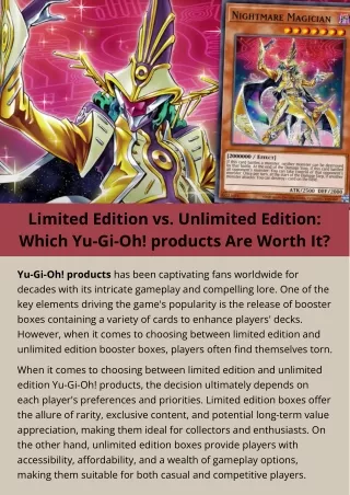 Limited Edition vs. Unlimited Edition Which Yu-Gi-Oh! products Boxes Are Worth It