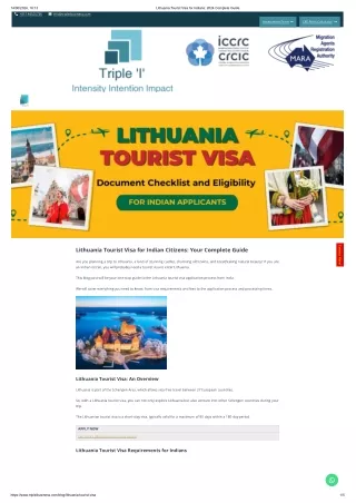 Lithuania Tourist Visa Requirements for indians