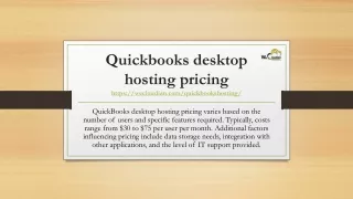 Quickbooks desktop hosting pricing