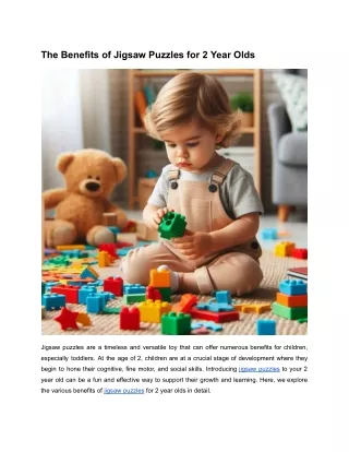 The Benefits of Jigsaw Puzzles for 2 Year Olds