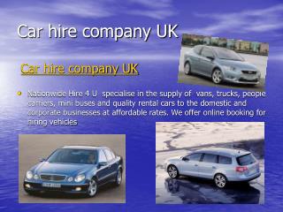 Car hire and rental company UK