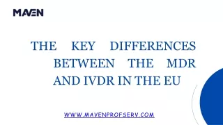 The key differences between the MDR and IVDR in the EU