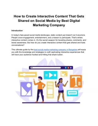 How to Create Interactive Content That Gets Shared on Social Media by Best Digital Marketing Company