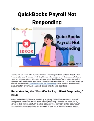 QuickBooks Payroll Not Responding