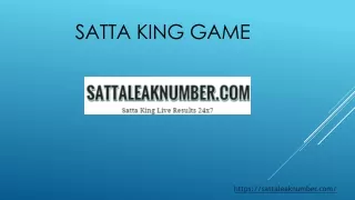 Satta King Game