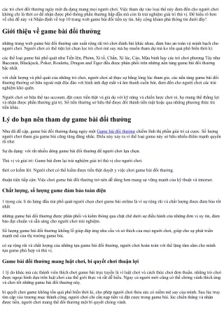 TOP 9  Game bài đổi thưởng qua ngân hàng uy tín