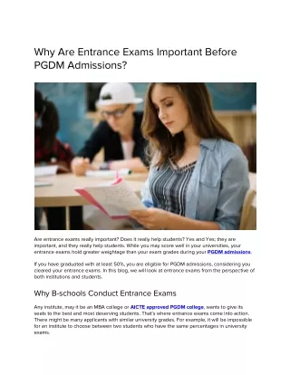 Why Are Entrance Exams Important Before PGDM Admissions.docx