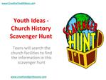 Youth Ideas - Church History Scavenger Hunt