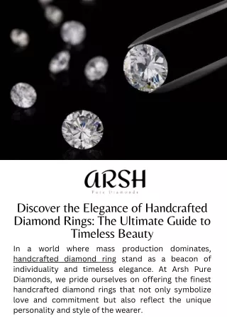 Discover the Elegance of Handcrafted Diamond Rings The Ultimate Guide to Timeless Beauty