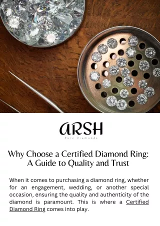 Why Choose a Certified Diamond Ring A Guide to Quality and Trust