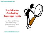 Youth Ideas - Conducting Scavenger Hunts