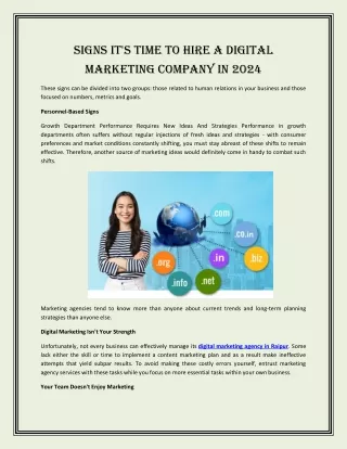 Signs It's Time to Hire a Digital Marketing Company in 2024