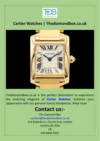 Cartier Watches  Thediamondbox.co.uk