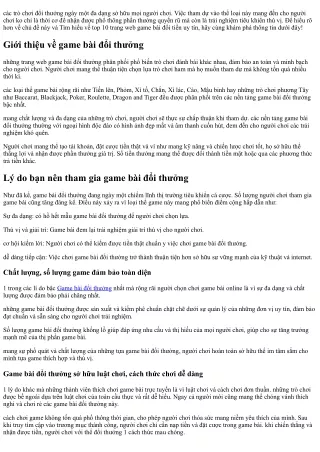 TOP 9  Game bài đổi thưởng qua ngân hàng uy tín