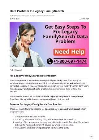 Data Problem In Legacy FamilySearch