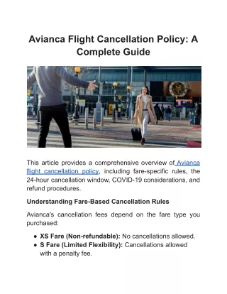Avianca Flight Cancellation Policy: A Complete Guide
