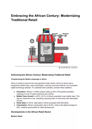 Embracing the African Century: Modernizing Traditional Retail