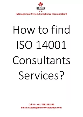 How to find ISO 14001 Consultants Services