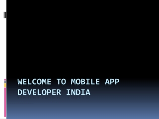 Mobile App Developer India