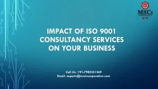 Impact of ISO 9001 Consultancy Services on Your