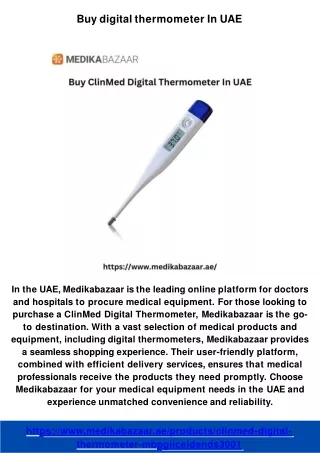 Top Deals Digital Thermometer in UAE and Titanium Derma Roller in Dubai