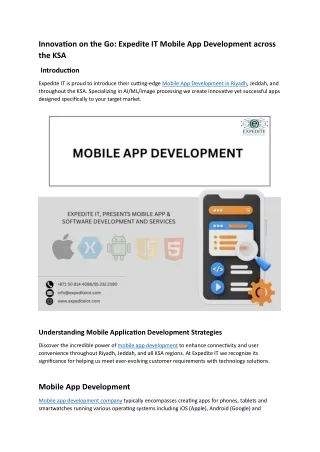 Mobile App Development KSA