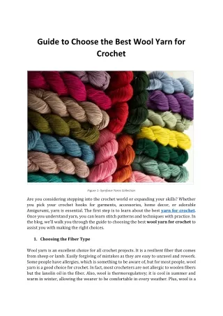 Guide to Choose the Best Wool Yarn for Crochet