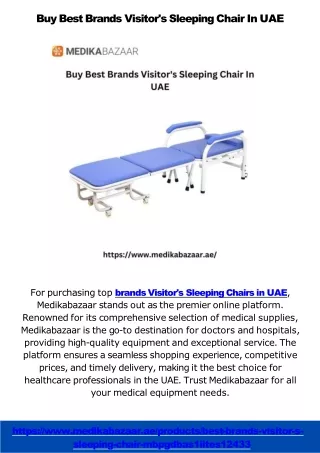 Buy Best Brands Visitor's Sleeping Chair and Boss Gloves in UAE