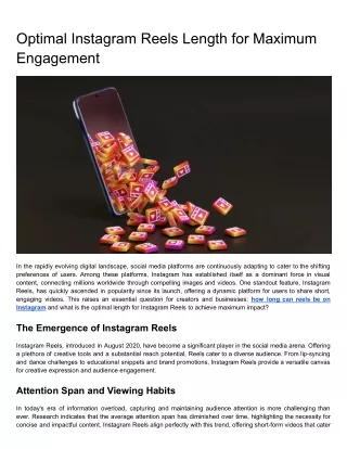 Optimal Instagram Reels Length for Maximum Engagement