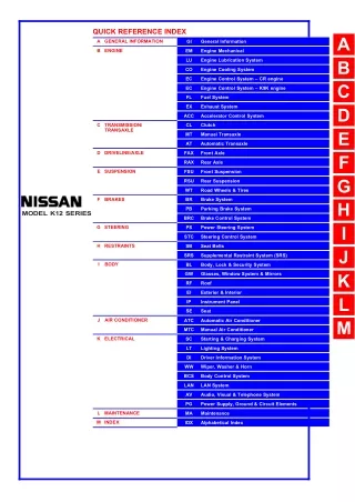 2003 Nissan Micra Service Repair Manual
