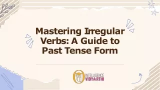 mastering irregular verbs a guide to past tense