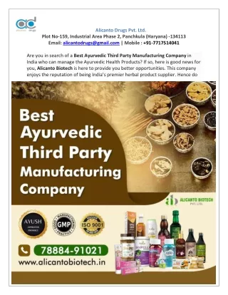 Best Ayurvedic Third Party Manufacturing Company