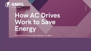 How AC Drives Work to Save Energy