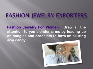 Fashion Jewelry Exporters