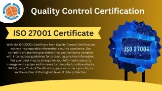 ISO 27001 Certification | Quality Control Certification