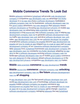 Mobile Commerce Trends To Look Out