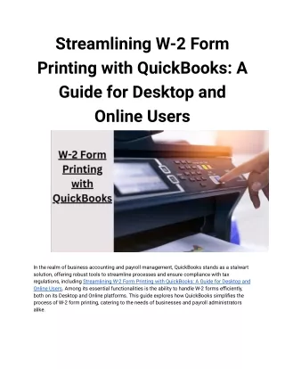 Streamlining W-2 Form Printing with QuickBooks_ A Guide for Desktop and Online Users