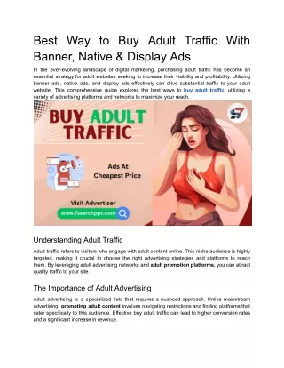 Best Way to Buy Adult Traffic With Banner, Native & Display Ads