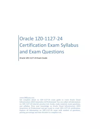 Oracle 1Z0-1127-24 Certification Exam Syllabus and Exam Questions