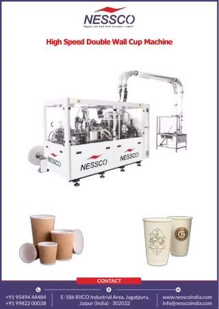 Nessco High Speed Double Wall Paper Cup Machine | PPT