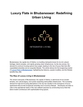 Luxury Flats in Bhubaneswar_ Redefining Urban Living