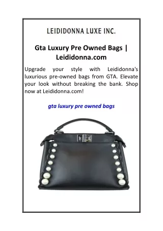 Gta Luxury Pre Owned Bags  Leididonna.com