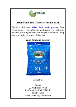 Asian Food And Grocery | Fremu.co.uk
