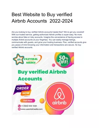 Best Website to Buy verified Airbnb Accounts  2022-2024