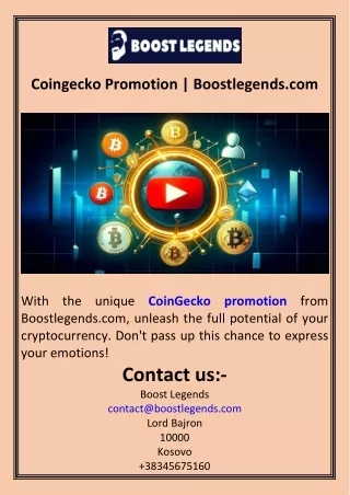 Coingecko Promotion  Boostlegends.com