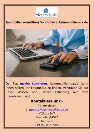 Immobilienvermittlung Sonthofen  Aeimmobilien-oa.de