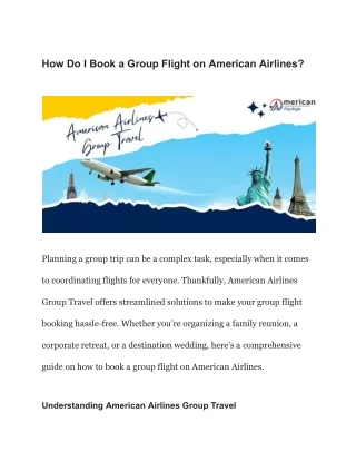 How Do I Book a Group Flight on American Airlines