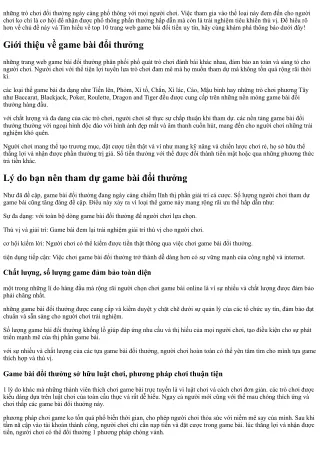 TOP 9  Game bài đổi thưởng qua ngân hàng uy tín