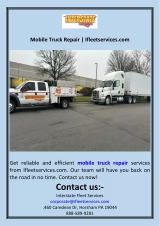 Mobile Truck Repair  Ifleetservices.com