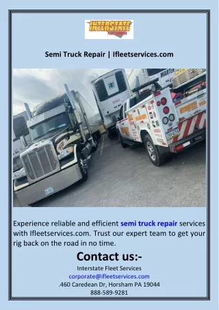 Semi Truck Repair  Ifleetservices.com